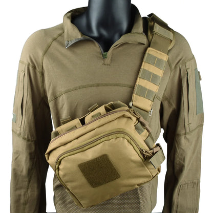 Tactical 2 Bangers Range Bag, Crossbody Pouch with AR/M4 and Pistols Magazine Holders for Outdoor Hunting, Shooting & Sports