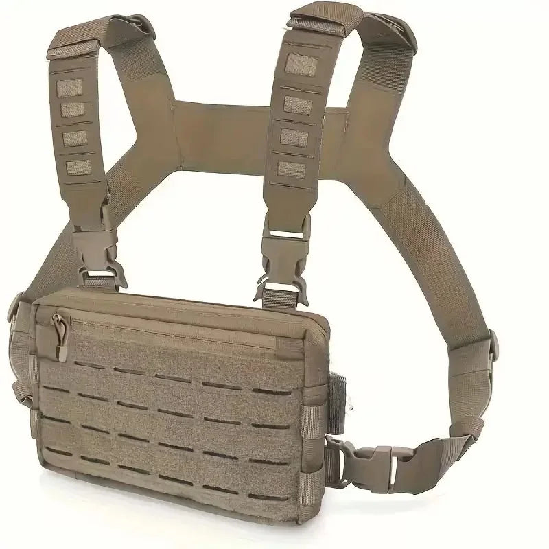1000D Nylon Tactical Chest Bag Wear-resistant EDC Chest Pack Hip-hop Streetwear Travel Chest Rig for Camping Fishing Sports