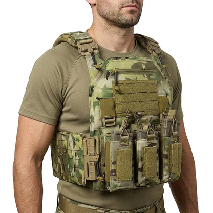 Wear-resistant Quick-release Laser-cut MOLLE System Outdoor Hunting Training Tactical Vest Made of Nylon Material