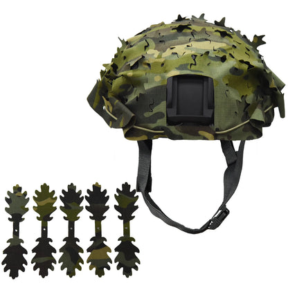 3D Camo Net Airsoft Helmet Cover Laser Cut Nylon Drawstring Helmet Scrim for CS Wargame Paintball Hunting Accessories