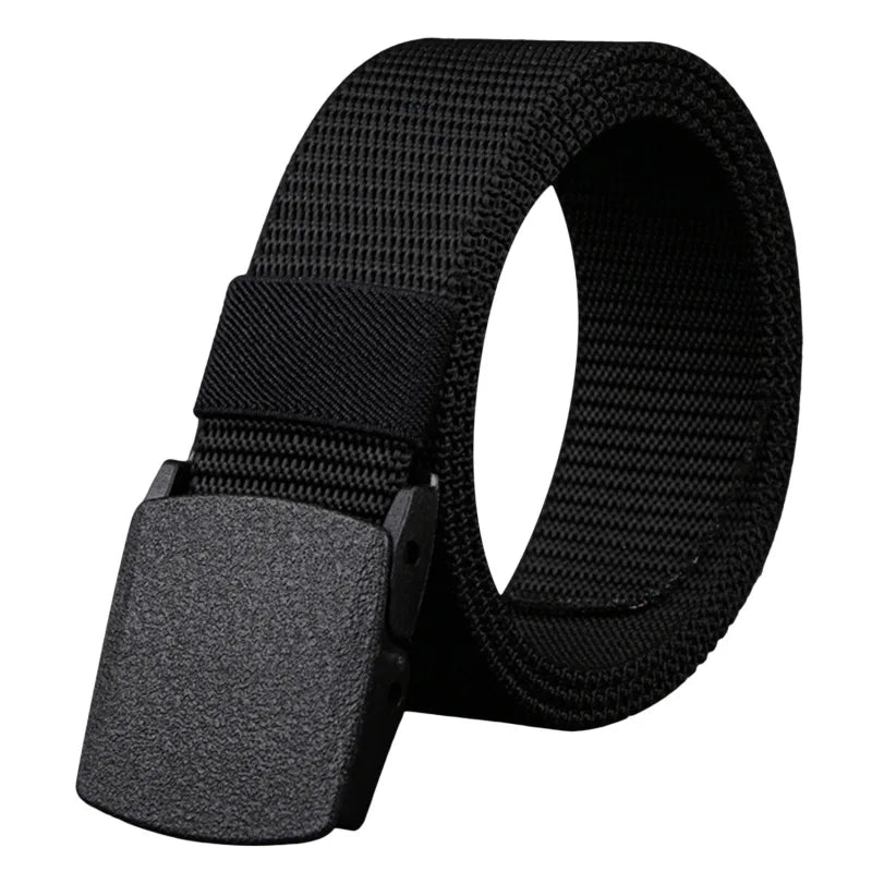 120cm Men Female Belts Military Nylon Adjustable Belt Outdoor Travel Tactical Waist Belt with Plastic Buckle for Pants 6 Colors