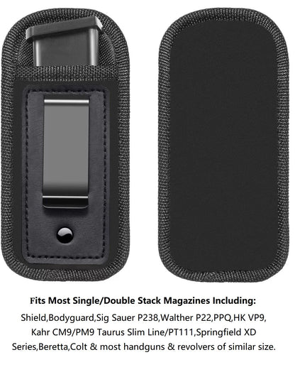 Universal IWB Magazine Holster 9mm Concealed Carry Magazine Holster，Inside The Waistband Mag Pouch