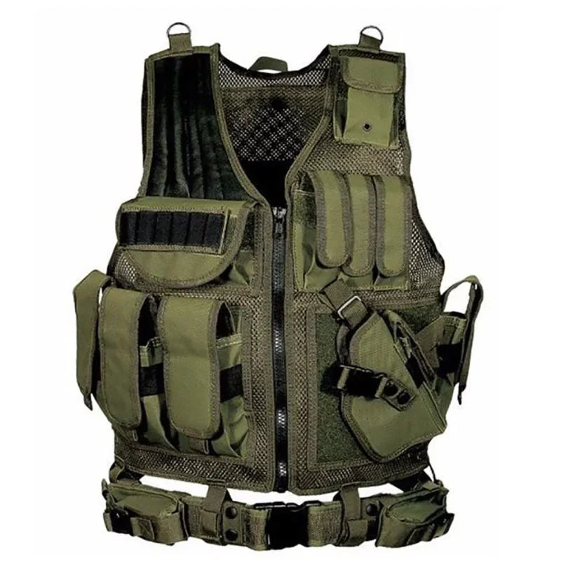 Adjustable Molle Tactical Vest Military Combat Body Armor Vests Security Hunting Army Outdoor CS Game Airsoft Training Jacket