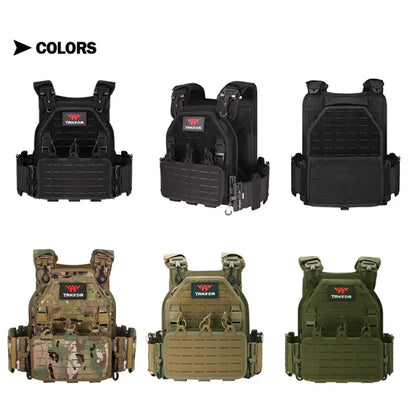 YAKEDA Tactical Vest 6094 Fast Detachable Light Laser Cut Outdoor Hunting Black Gear Carry Vest of High Quality