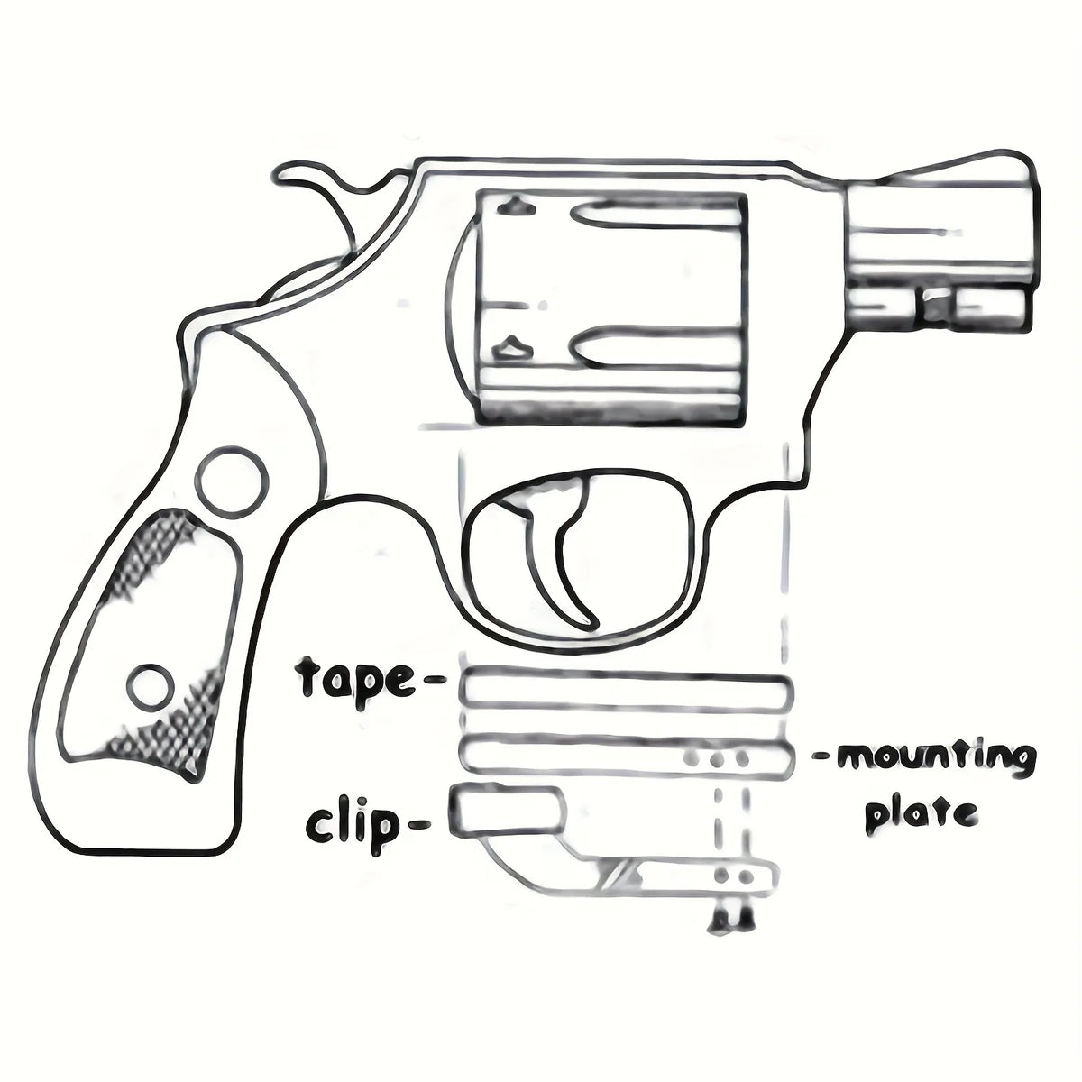 Universal Gun Belt Clip for Revolvers, Minimalist Inside Waistband Concealed Carrying for IWB Holster Clip, Ambidextrous Design