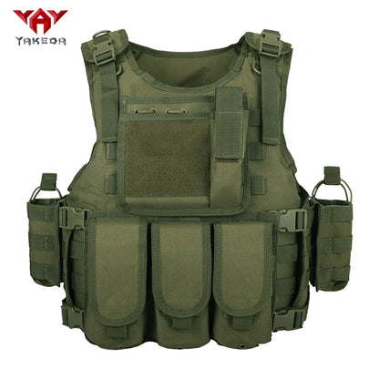 YAKEDA multifunctional quick release hunting vest with adjustable shoulder straps and waist circumference, multiple device bags