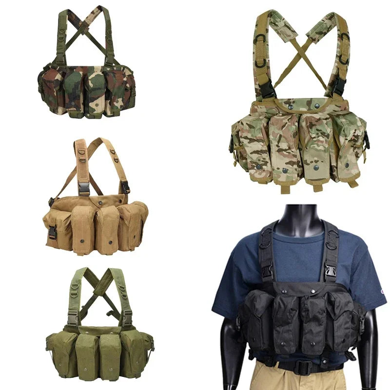 Molle Body Armor Vest Military Tactical Army Woodland Camouflage Chest Rig AK Combat Vest Magazine Carrier Airsoft Hunting Coat