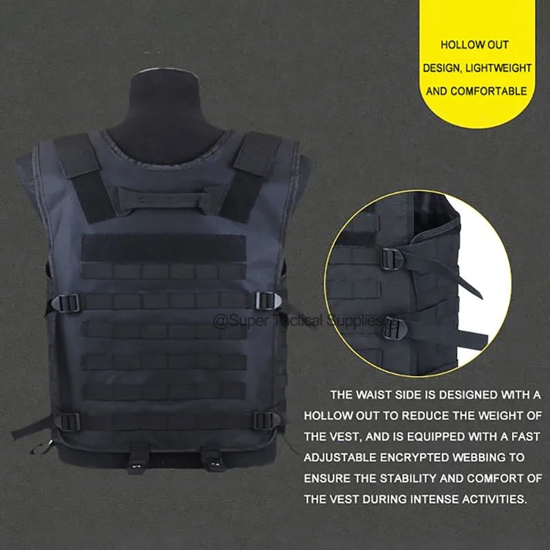 Adjustable Tactical Vest Field Hiking Load Carrier Hunting Vests Airsoft Molle Gear Security Guard Suit Breathable Sport Clothes