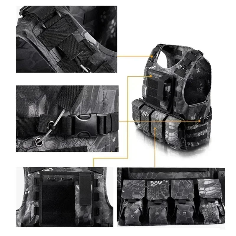 Tactical Vest Kid Combat Training Assault Plate Carrier Outdoor Hunting Airsoft CS Hunting Sport Protection Vests Hunting Vests