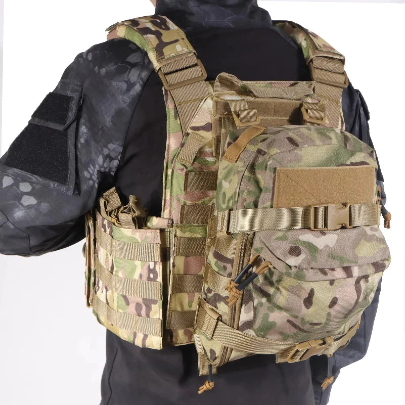 Tactical Hydration Pack Mini Back Panel Water Bag Nylon Molle Pouch Hunting Lightweight Vest Hose Accessories Zipper Backpack