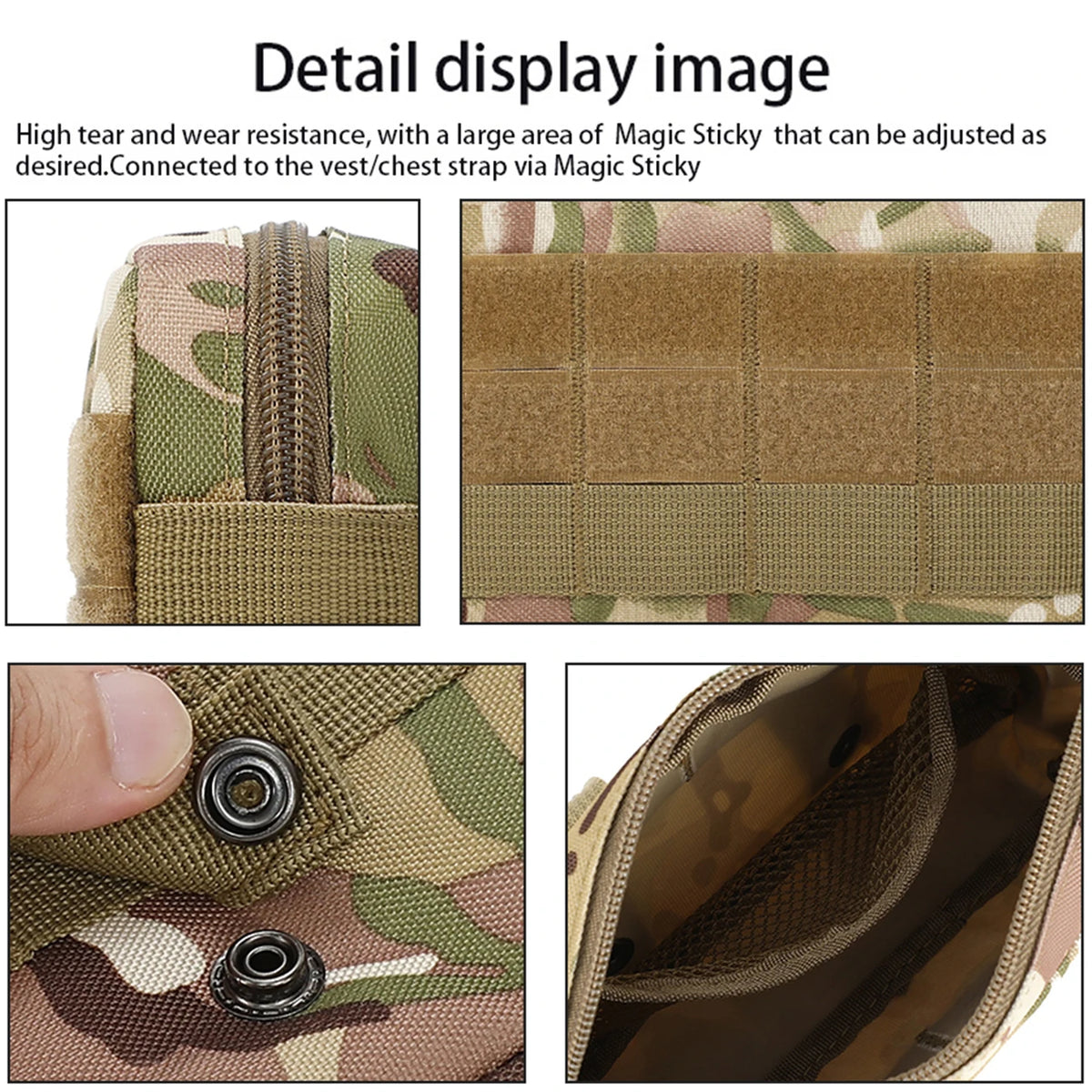 Multi functional hunting accessory bag MOLLE system vest sub bag outdoor EDC storage small bag camouflage tool kit