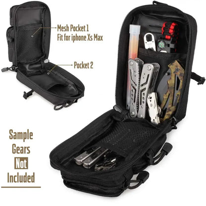 Mini Molle Utility Pouch, EDC Small Tool Pouch for Outdoor Hiking Camping, Phone & Gear Storage Bag