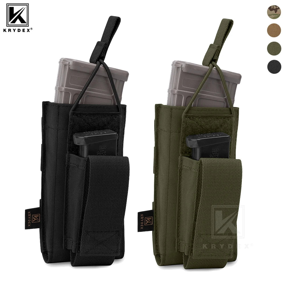 KRYDEX Tactical Magazine Pouch Single Open-Top 5.56 M4 M16 AR15 Rifle & Pistol Mag Pouch Holster Hunting Vest Accessories
