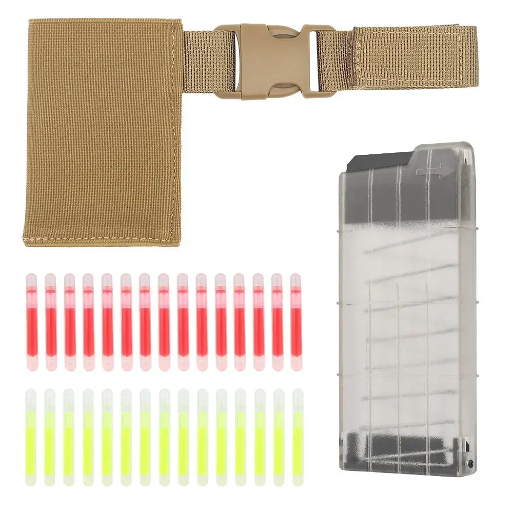 Tactical Marking Light Dispenser with Training Light Belt Pouch Hanger, Airsoft Fluorescent Glow Sticks with Fixed Sleeve