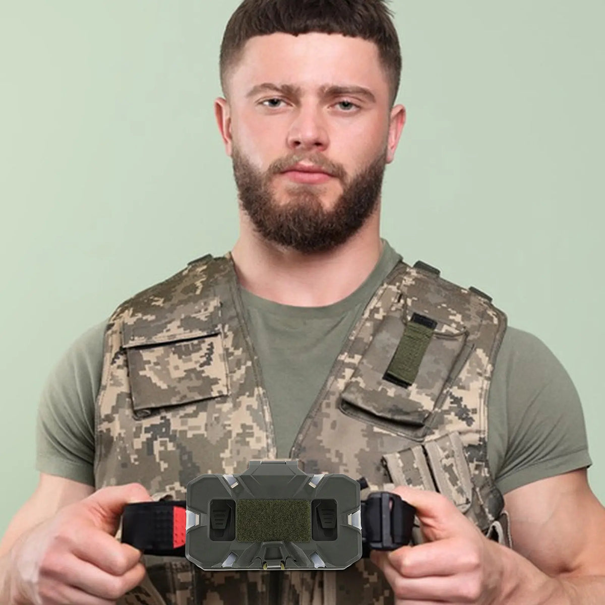 Foldable Gear Board Carrier Vest Phone Mount Holder Chest Mounted Accessory Stable for Outdoor Hiking Hunting Chest Mount Holder