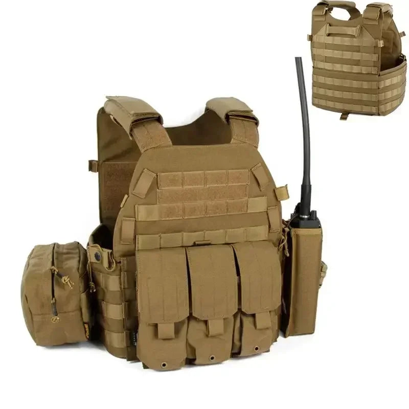 Nylon Tactical Vest Body Armor Hunting Carrier Airsoft Accessories CS Combat MOLLE Camo Military Army Vest for Outdoor Hunting