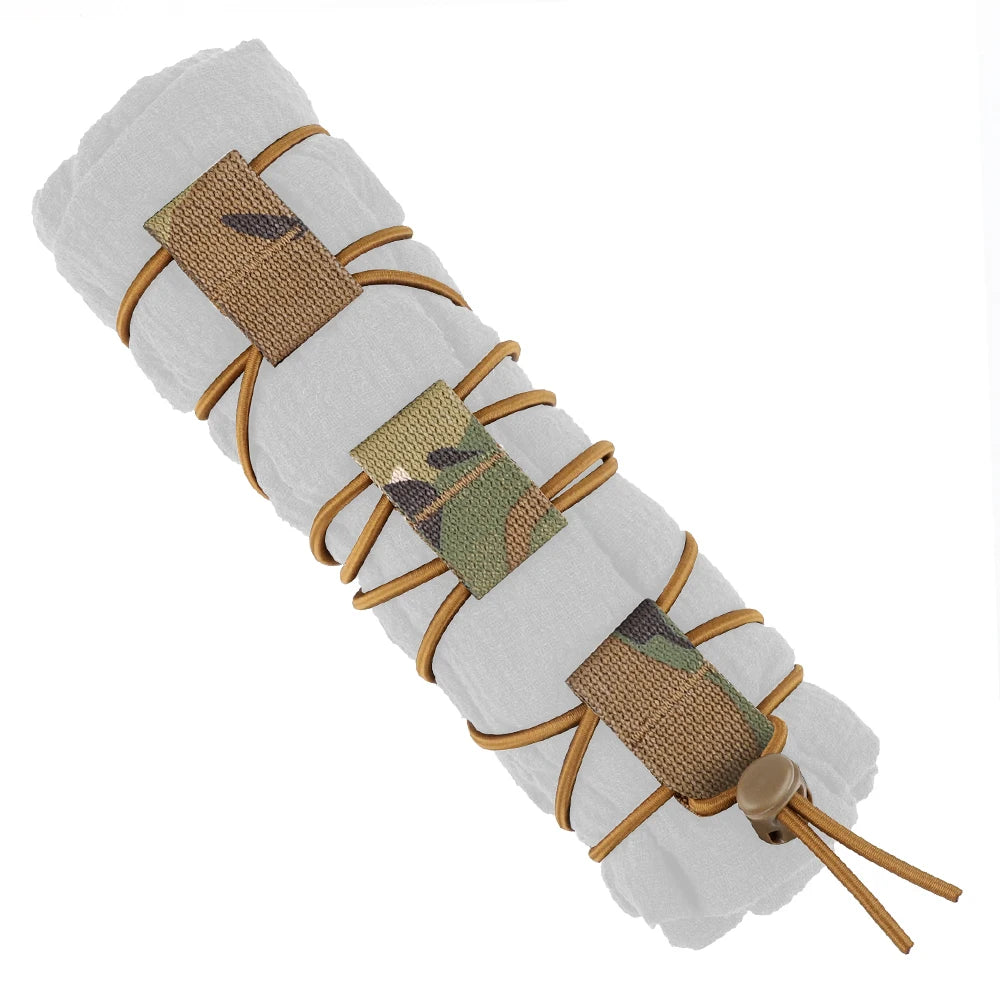 1set Tactical Flag Bungee Elastic Clips Strap Shock Cord Retention Molle Webbing Loop Cord Lock Secure Attachment Hunting Gear