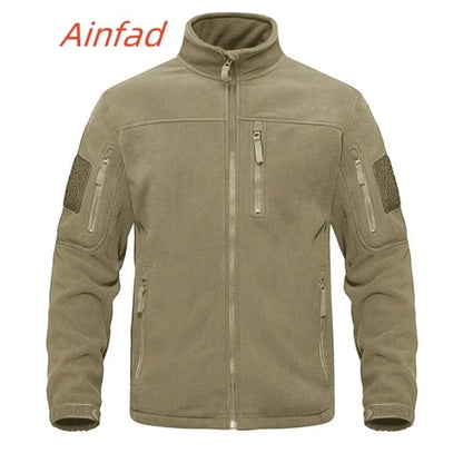 Hunting Autumn Winter Men's Stand Collar Fleece Coat Jacket Thermal Mid-Rise Jacket