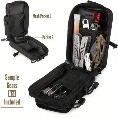 Tactical Molle Zippered Pouch EDC Waist Pack Medical IFAK Small Tool Bag for Hunting Hiking Fishing