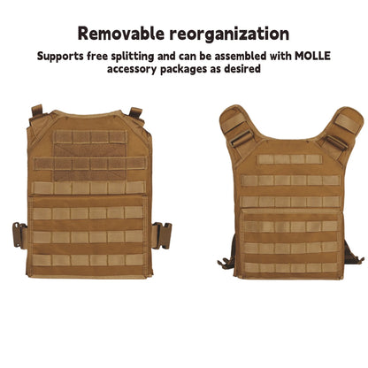 Widening and cushioning shoulder straps, quick release buckle at waist, MOLL system fabric, wear-resistant hunting vest