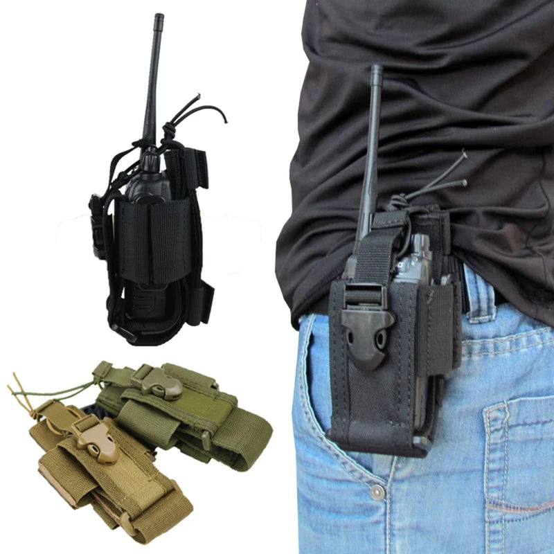 Adjustable Tactical Radio Holder Bag Molle Two Way Radio Holster Pouch Holder Oxford Duty Storage Case Walkie