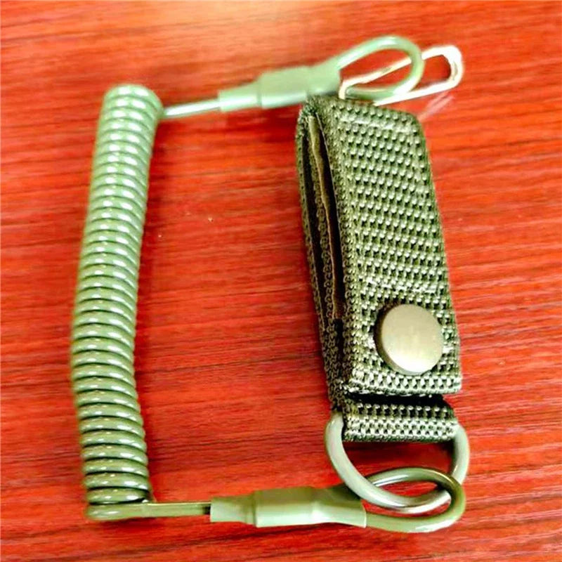 Elastic Lanyard Tactical Anti-loss Military Spring Safety Belt Anti-theft Mountaineering Backpack Lanyard Hunting Accessories
