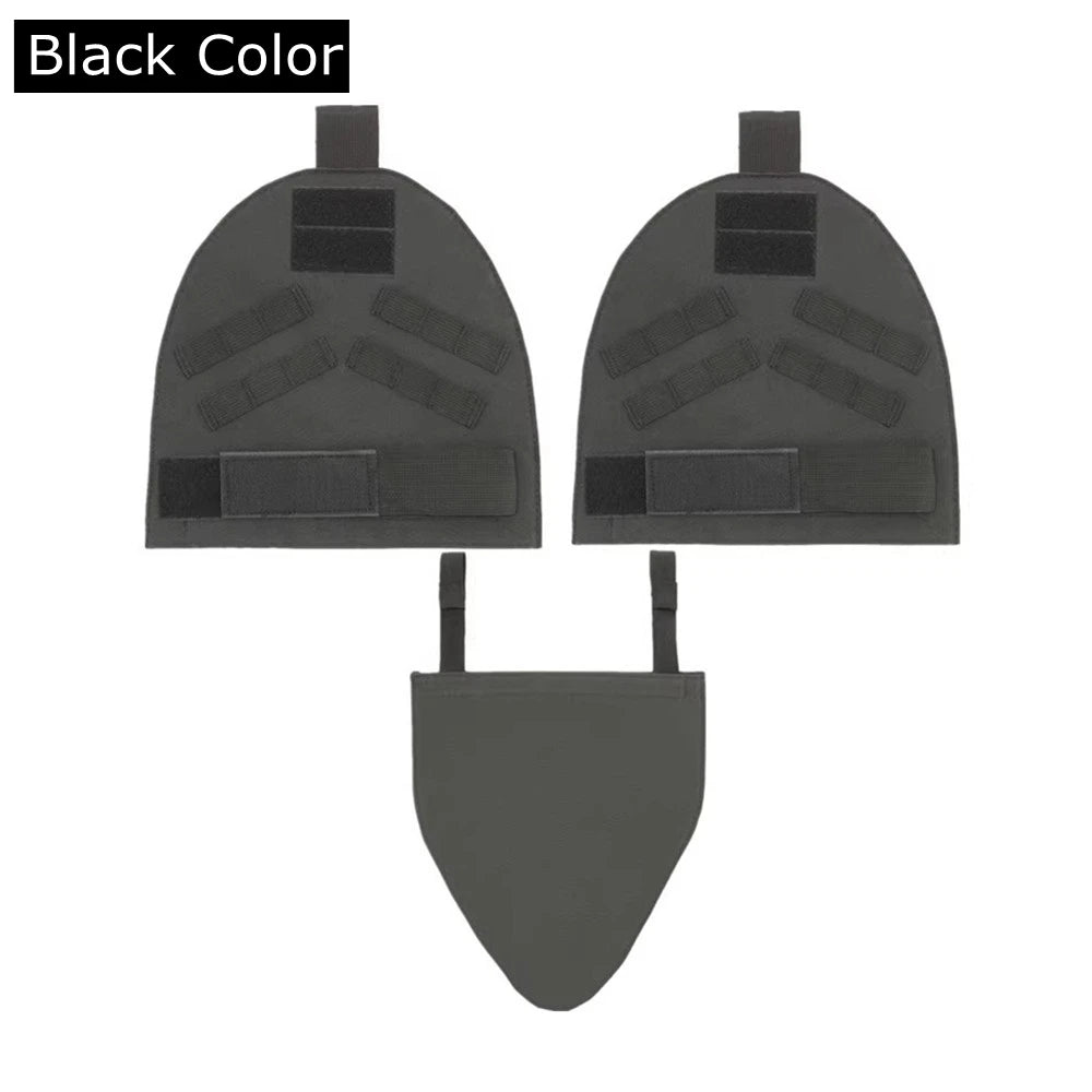 Tactical Equipment Guards Outdoor Training Protective Gear 2x MOLLE Shoulder Pads + 1x Crotch Pad with Hook & Loop Fastener