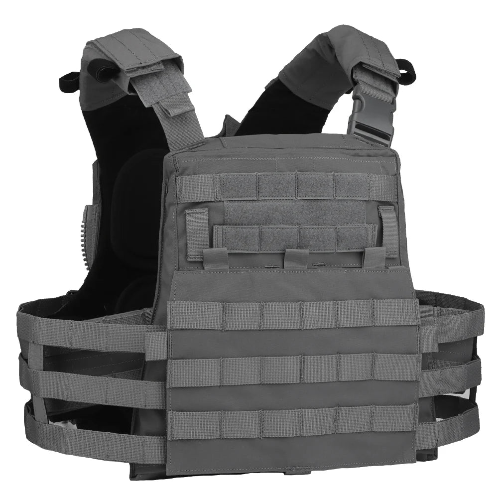 Wosport AVS MBAV Tactical Vest Quick Release Plate Carrier MOLLE Padded Vest Rear Zipper for Airsoft Team Activities Airsoft