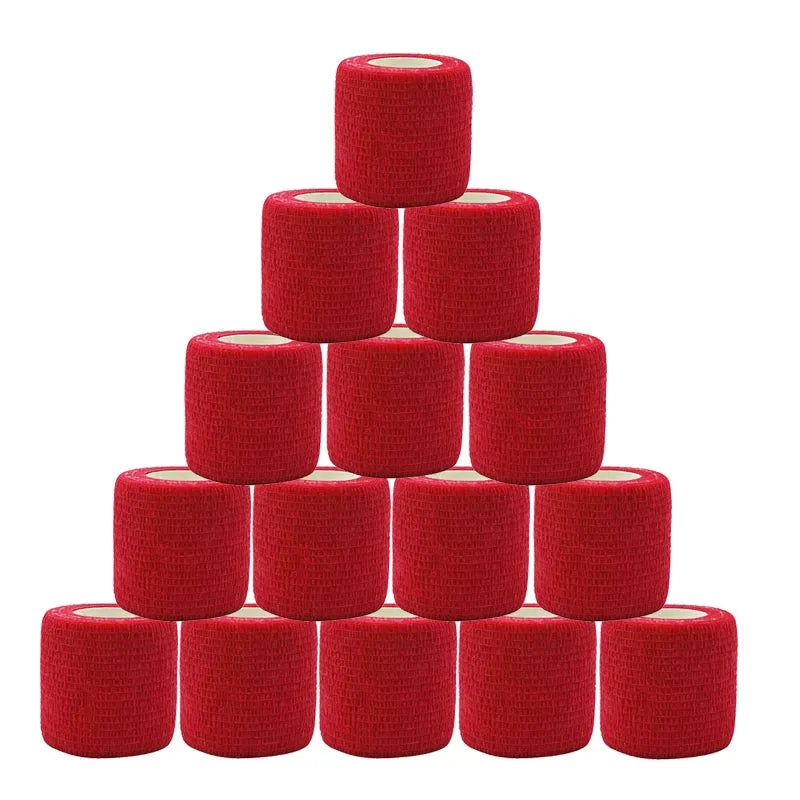 1/3/6/20PCS Sports Self Adhesive Bandages Anti-slip Red Elasticn Athletic Nonwove Waterproof Elastic  Wrist Ankle Bandages