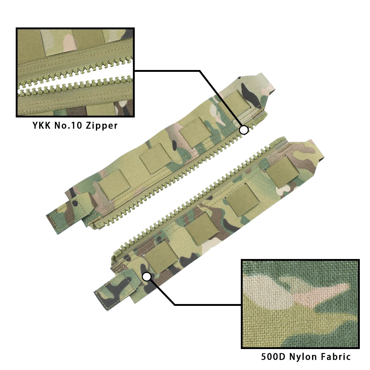Tactical Back Panel Zipper MOLLE Adapter 500D Nylon Lightweight Versatile For Rear Pack Plate Carrier 3950 Vest Hunting Gear