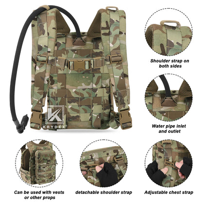 KRYDEX 500D Tactical 50 oz Hydration Backpack Pouch Modular 1.5L Water Bladder Bag Pack Hunting Outdoor Hiking Accessories