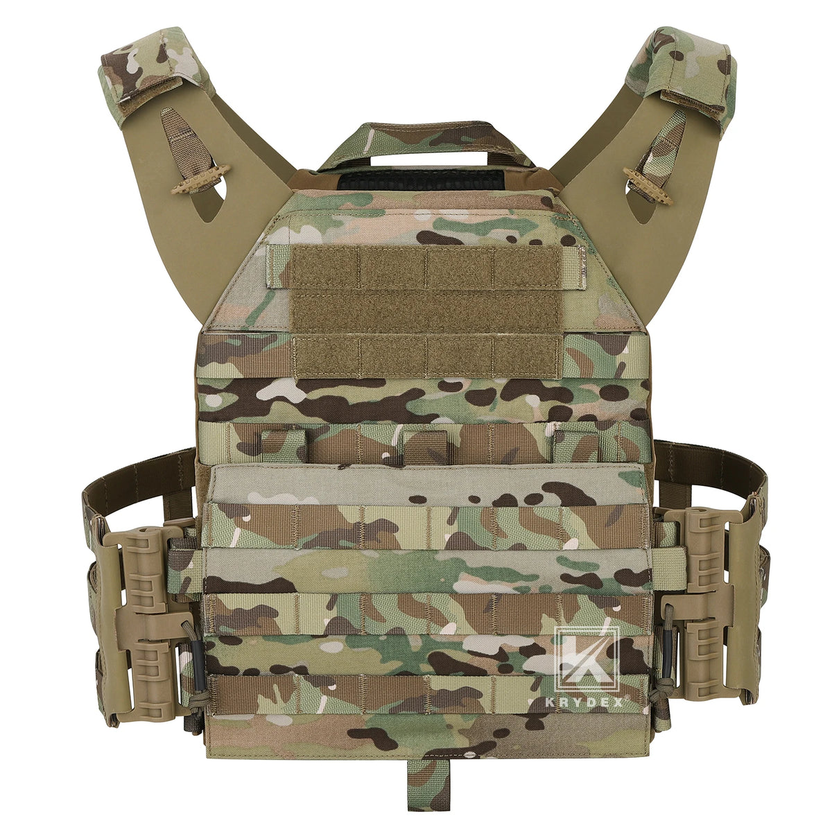 KRYDEX 500D Tactical JPC 2 Vest Plate Carrier With Detachable MOLLE Front Panel Airsoft Paintball Quick Release Vest