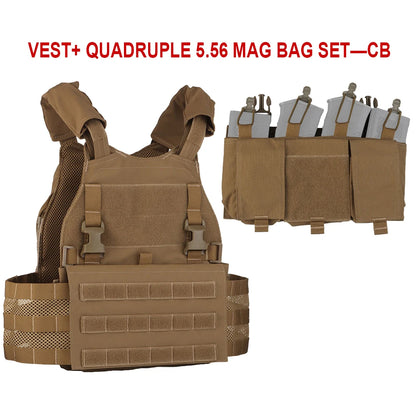 Tactical Hunting Vest Velocity Systems Plate Carrier With Zip-on Hydration Back Panel  Bag MOLLE Scarab Airsoft Militar Gear