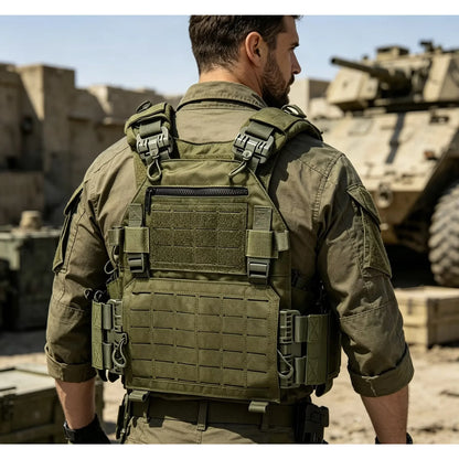 VL Quick release hunting vest with chest zipper anti-theft bag MOLLE modular expansion breathable elastic vest