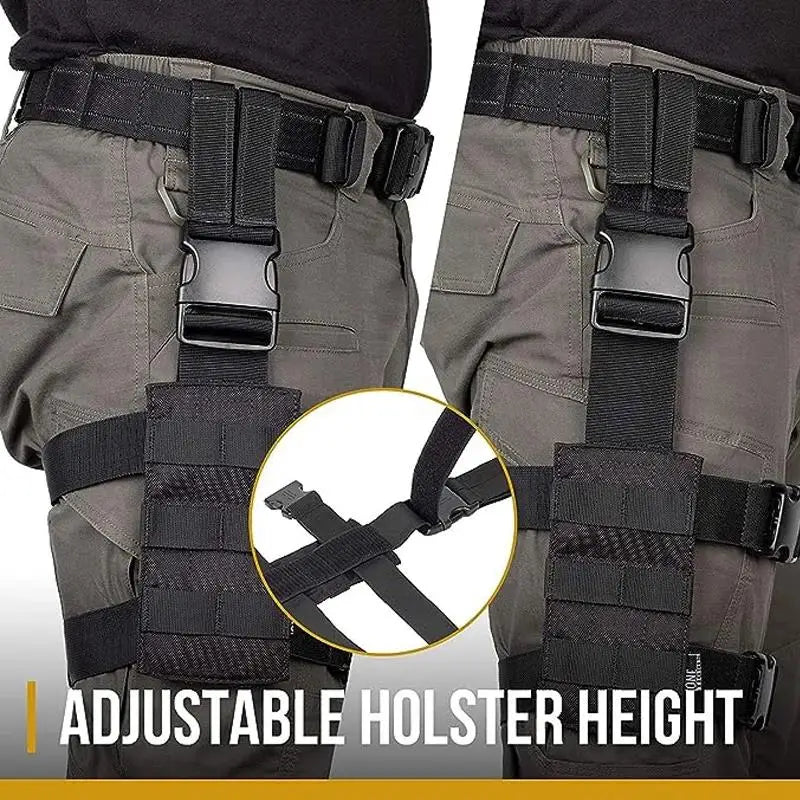 OneTigris Tactical Molle Gun Holster Right Handed Thigh Pistol Bag Pouch Legs Harness For All Handguns Hunting Accessory
