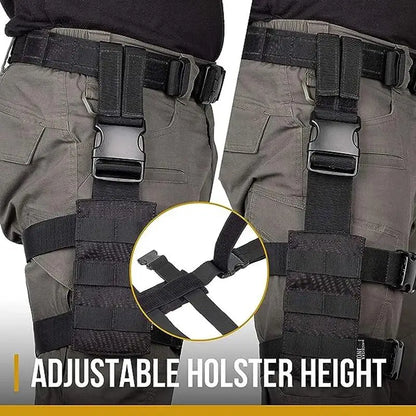 OneTigris Tactical Molle Gun Holster Right Handed Thigh Pistol Bag Pouch Legs Harness For All Handguns Hunting Accessory