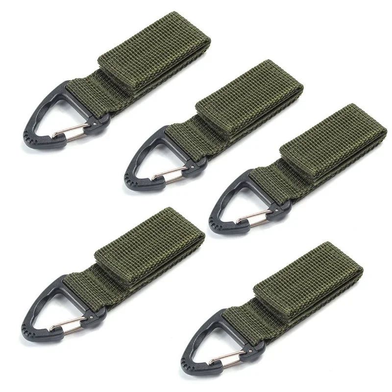 Outdoor Camping Hiking Climbing MultiTool Molle Nylon Webbing Clip EDC Tool Belt Ribbon Keychain Clasp Hook Carabiner Buckle