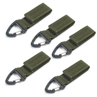 Outdoor Camping Hiking Climbing MultiTool Molle Nylon Webbing Clip EDC Tool Belt Ribbon Keychain Clasp Hook Carabiner Buckle