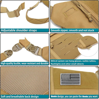 New Outdoor Crossbody Sling Bag Anti Thief Conceal Carry Handgun Bag Underarm Pocket Men Hidden Molle Combat Chest Shoulder Bags