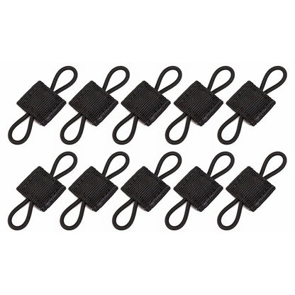 10pcs Elastic Nylon Webbing Ribbon Buckle Outdoor Hiking Hunting Backpack Vest MOLLE PTT Antenna Stick Pipe Binding Retainer