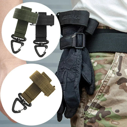 Multi-Purpose Nylon Work Gloves with Safety Clip Hook for Outdoor Tactical Climbing Camping Hanging Buckle
