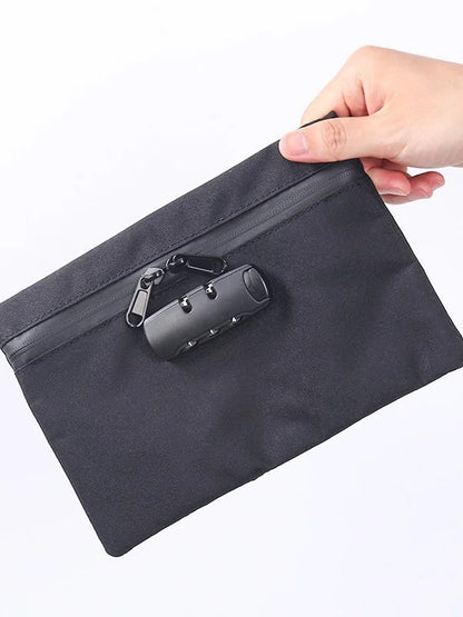 Travel Storage Bag With Password Lock Files Credit Card Certificates Safe Handbag Waterproof Anti-theft Tool Kit