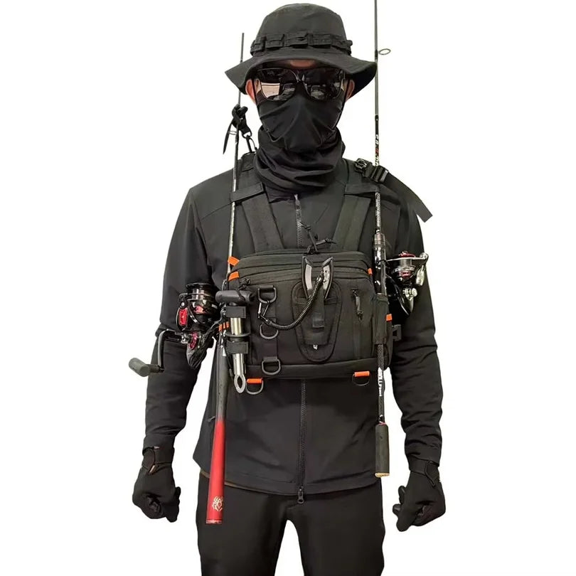 Tactical Chest Bag Multi-Functional Convenient Hiking Cycling Backpack Vest Bag Lure Fishing Bag Wholesale