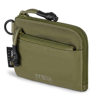 1TG TACTICAL Coin Purse, 500D Minimalist Wallet Change Purse ID Card Holder Money Pouch Tactical Bag with YKK Zipper-Camo