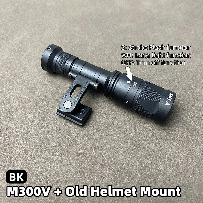 SOTAC Tactical SS MAX Helmet Light Mount with M300V M300B SF Flashlight for Helmet Rail