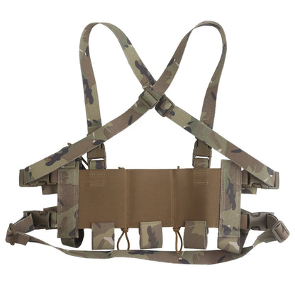 Tactical Double Layer Chest Rig Triple 5.56 Mag Pouch Airsoft Hunting Quick Release Training Vest Side Radio Pouch