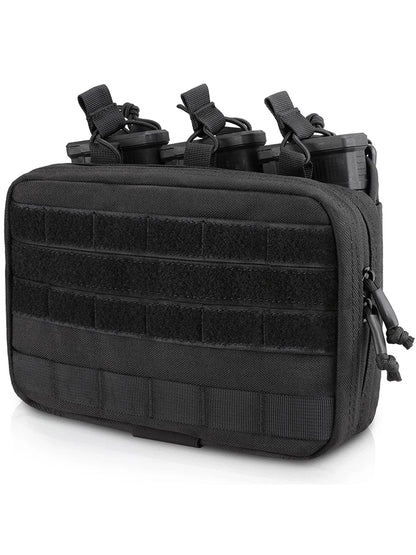 Triple Mag Admin Pouch Tactical Magazine Pouch Molle Utility EDC Organizer Detachable Inner Pocket Mag Holder for M4 M16 5.56mm