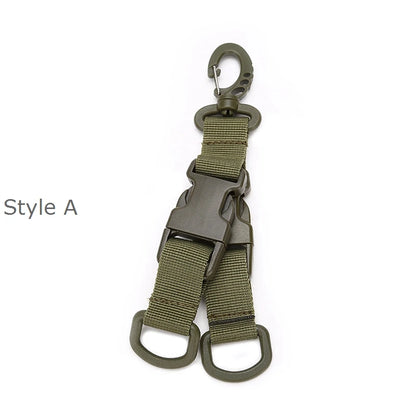 Tactical Gear Keychain Clip Nylon Belt Key Chain Key Holder Quick Release Buckle Key Ring Molle Bag Attachments Hooks
