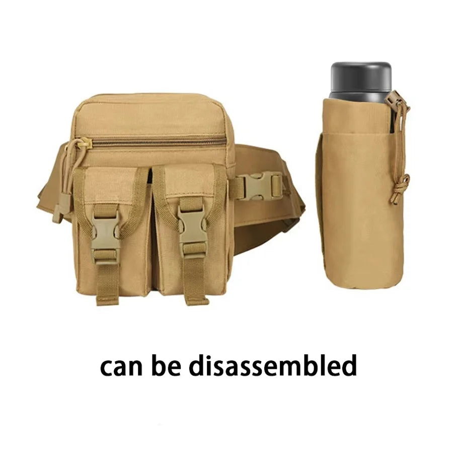 Multi-sport water bottle waist bag is detachable and suitable for outdoor sports such as mountaineering, camping, and hiking