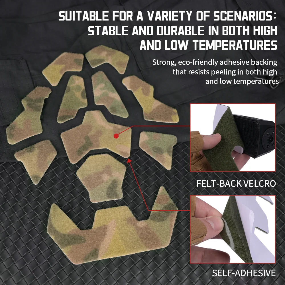 Tactical FAST Helmet Magic Sticker 11pcs Airsoft Helmet Patches Hook and Loop Sticky for Hunting Shooting Accessories